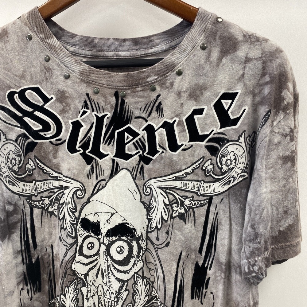 Jeff Dunham Achmed "Silence I Keel You" T-shirt mens large gray tie dye short sl - Picture 2 of 12